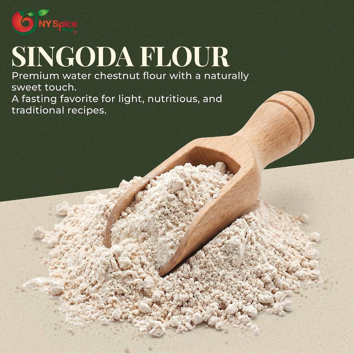 NY Spice Shop Water Chestnut Flour - 1 Pound Traditional Fasting Singoda Flour for Navratri Food - Singhara Atta - All