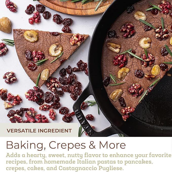 Fresh & Wild | Chestnut Flour | Finely Ground Dried Chestnuts | Gluten-Free Artisan Flour For Baking | Healthy, Paleo Alternative To Wheat Flours | 16 oz | Gourmet, Chef-Inspired Ingredients