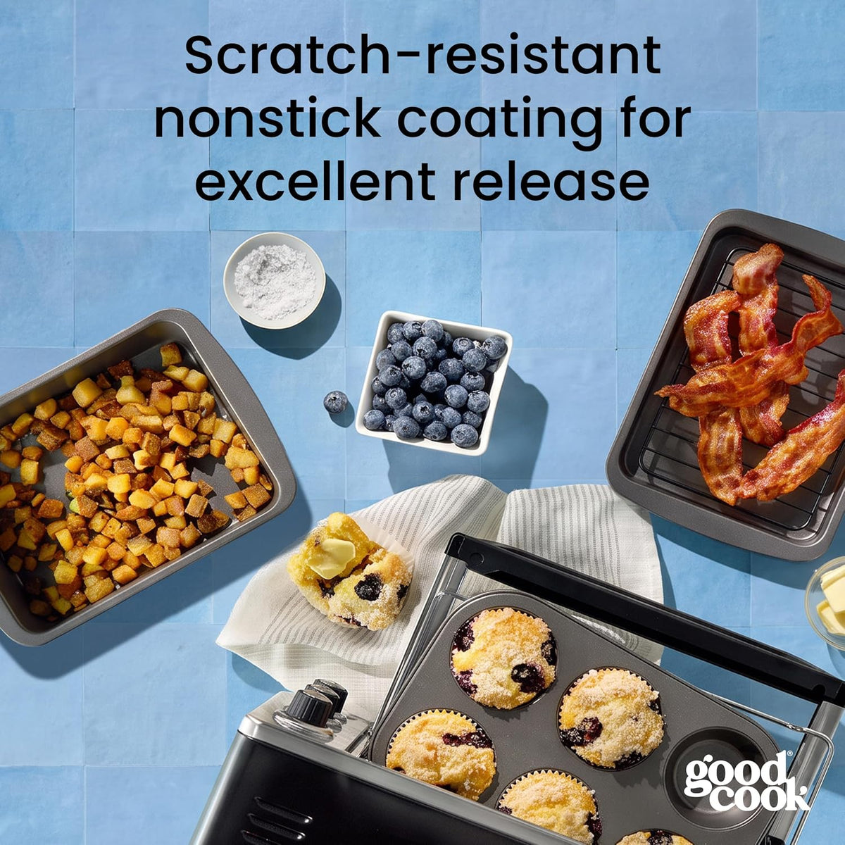 GoodCook 4-Piece Nonstick Steel Toaster Oven Set with Sheet Pan
