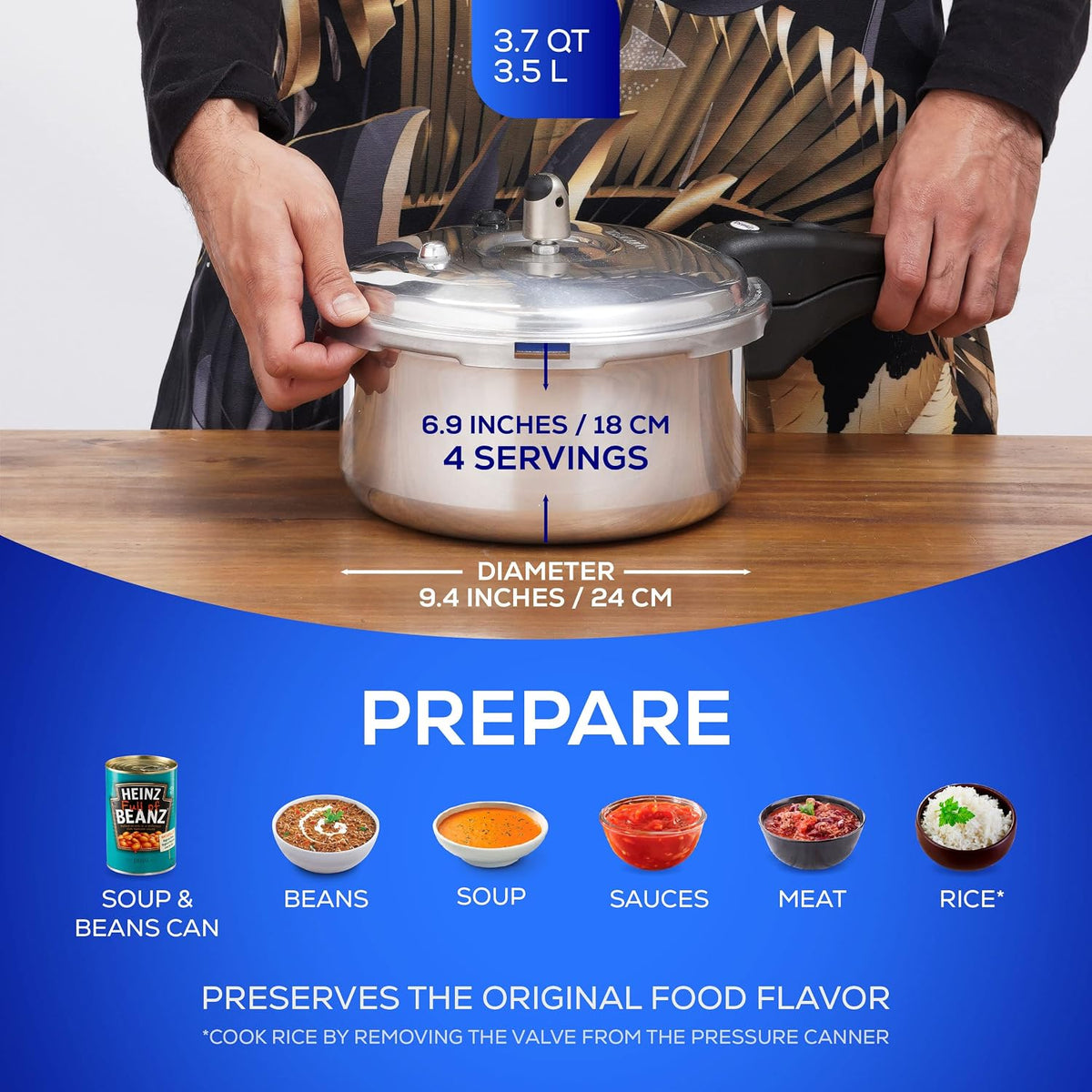 Universal Ultra 3.7 Quart Pressure Cooker, Anti-Rust Aluminum Stovetop Pressure Cooker with 5-Layer Safety System, Dishwasher Safe, 4-Serving Capacity