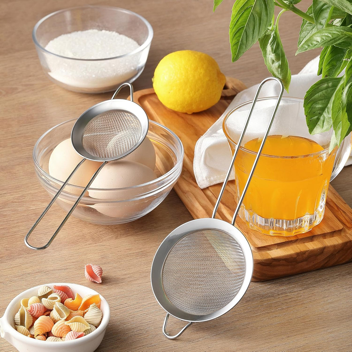 Fine Mesh Strainers, 2 Pack Mini Metal Sieve with Handle for Kitchen Filter