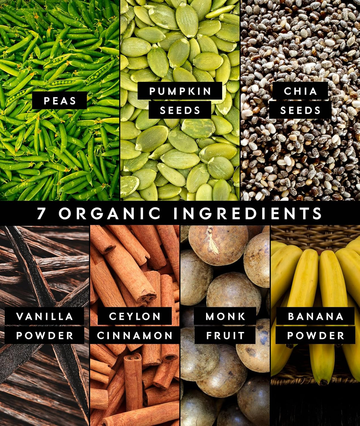 Truvani Organic Plant Based Protein Powder | Banana Cinnamon | 10 Servings | Vegan | 20g Pea Protein | Keto | Gluten &amp; Dairy Free | Low Carb | No Added Sugar