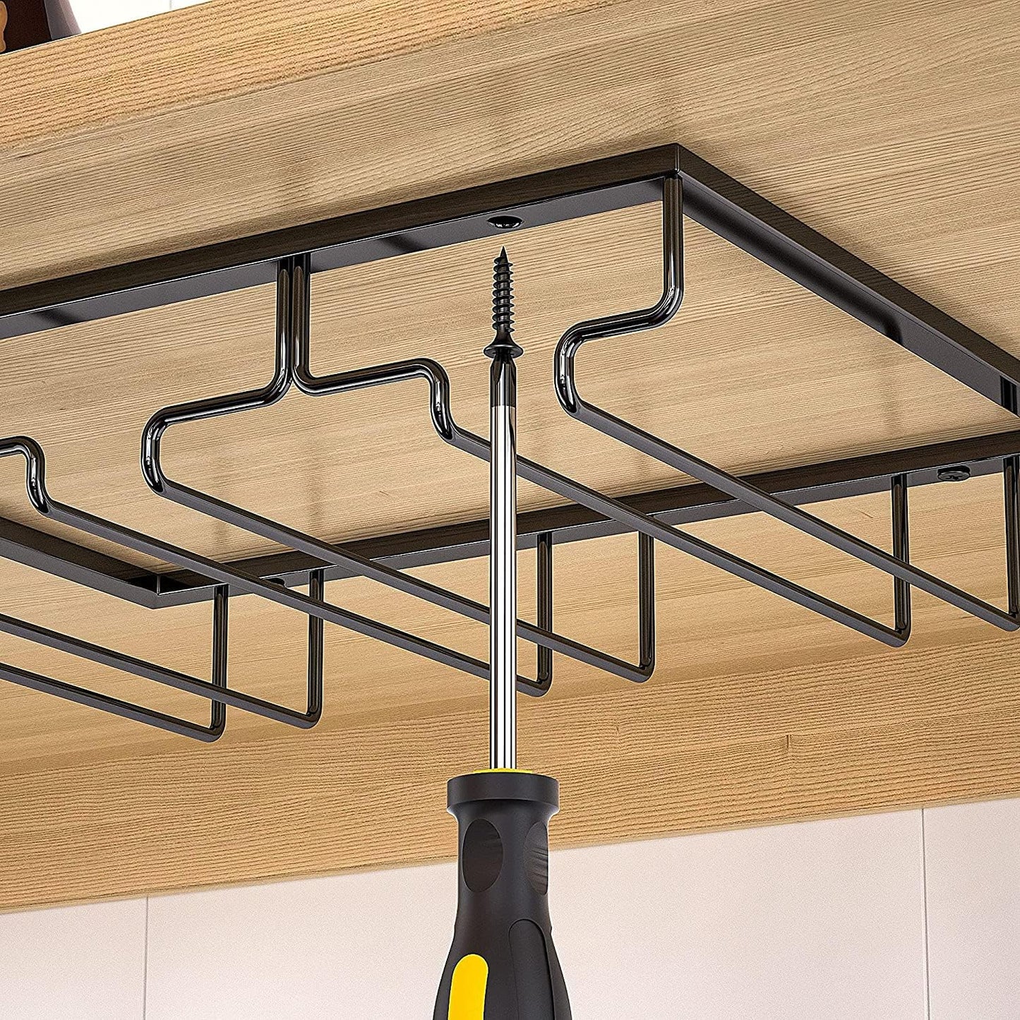Wine Cup Holder Table Decoration Storage Hanger Metal Organizer for Bar Kitchen Stemware Rack Under Cabinet Stainless Steel