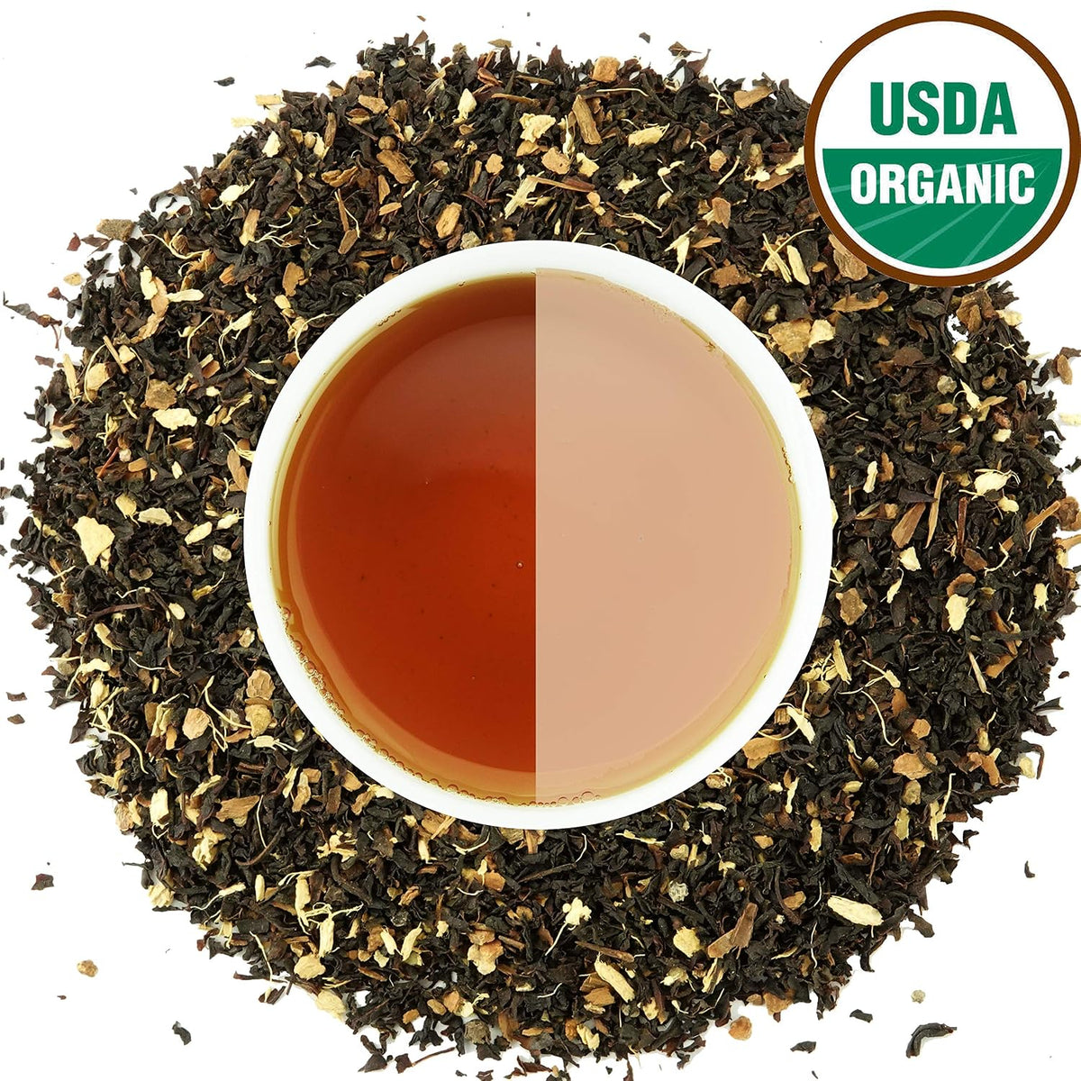 Classic Chai Tea Loose Leaf | CEYLON (110+ Cups) | 100% CERTIFIED ORGANIC Chai Ingredients| Black Tea, Cinnamon, Cardamom, Cloves &amp; Black Pepper | Brews Chai Latte | Ancient Indian House Recipe | 8oz