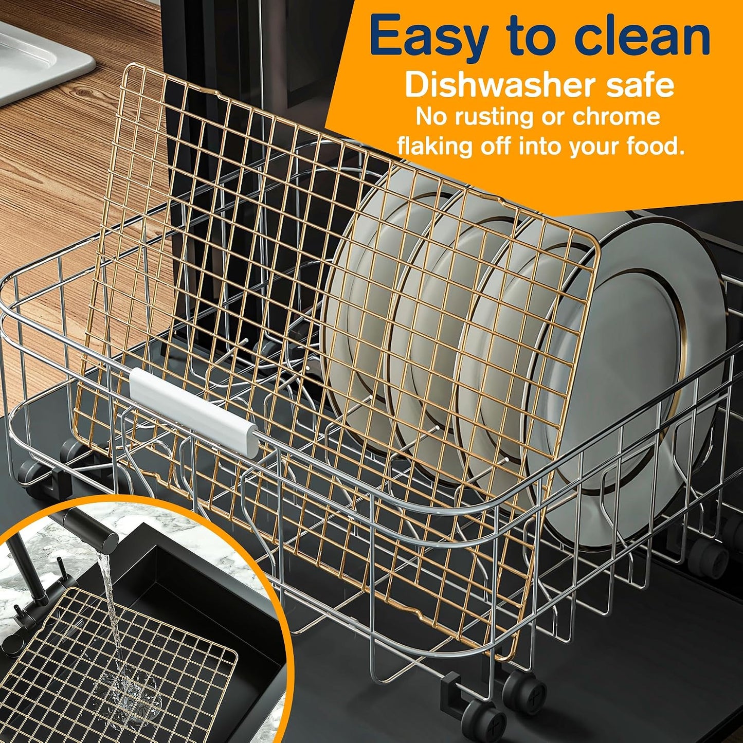 2 PCS Cooling Racks for Cooking and Baking, 10" x 15", Gold