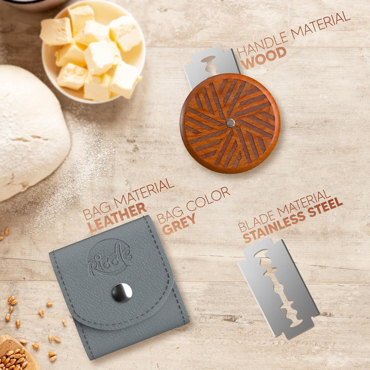 RICCLE UFO Bread Lame, Sourdough Scoring Tool, 15 Blades with Storage Cover