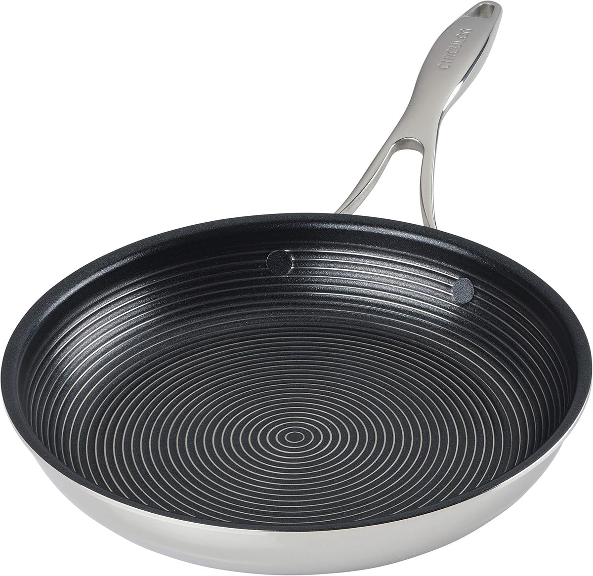 Circulon Clad Stainless Steel Frying Pans/Skillet Set with Hybrid SteelShield and Nonstick Technology, 10 Inch and 8.5 Inch, Silver