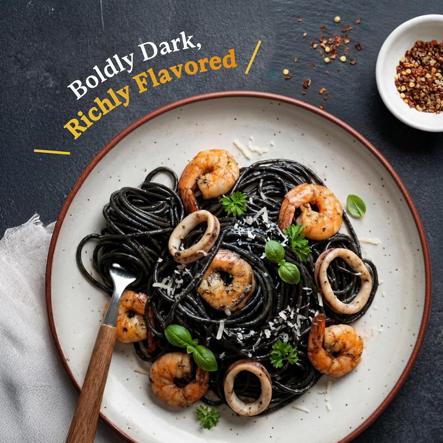 Black Hut Squid Ink Powder for Cooking, Black Food Coloring, 1.76oz, 1 Pack | Coloring Powder for Rice Noodles Pasta Spaghetti Risotto, Squid Ink for Cooking, Halal Certificate