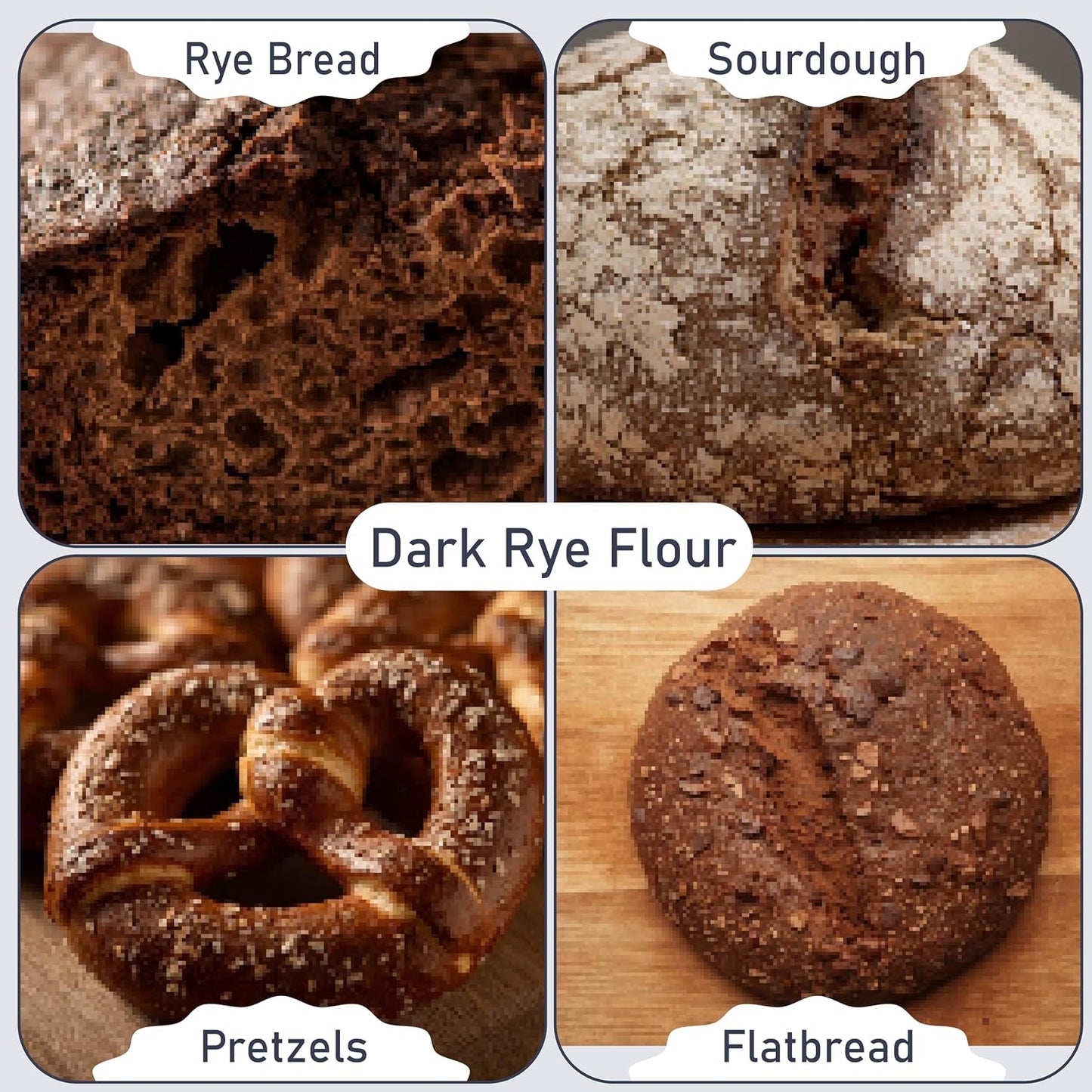 Great River Milling Organic Dark Rye Flour, Whole Grain, 5 lb | Organic Dark Rye Flour for rye bread, pumpernickel, sourdough starters, bagels, crackers and multigrain loaves; deep rye