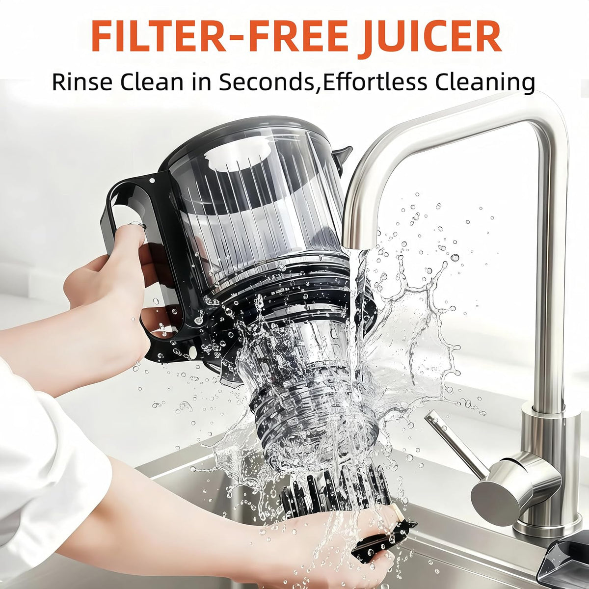 Cold Press Juicer Machines, 5.3” Large Feed Chute Slow Masticating Juicer for Whole Fruits & Vegetables, 300W Quiet Juice Extractor, Easy to Clean, Anti-Clog, No Drip, 99% High Juice Yield