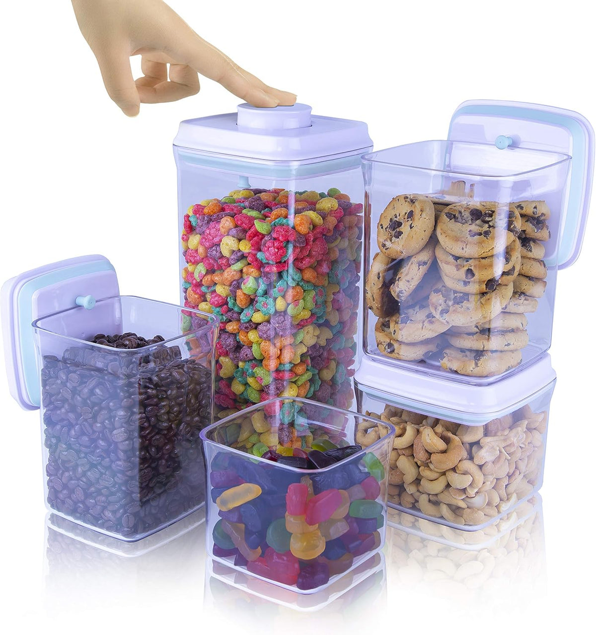 Bop Top | Airtight Meal Prep Containers with Lids | Food Storage Container Sets | Snack and Overnight Oats Fridge Organizer | Pantry and Kitchen Organization