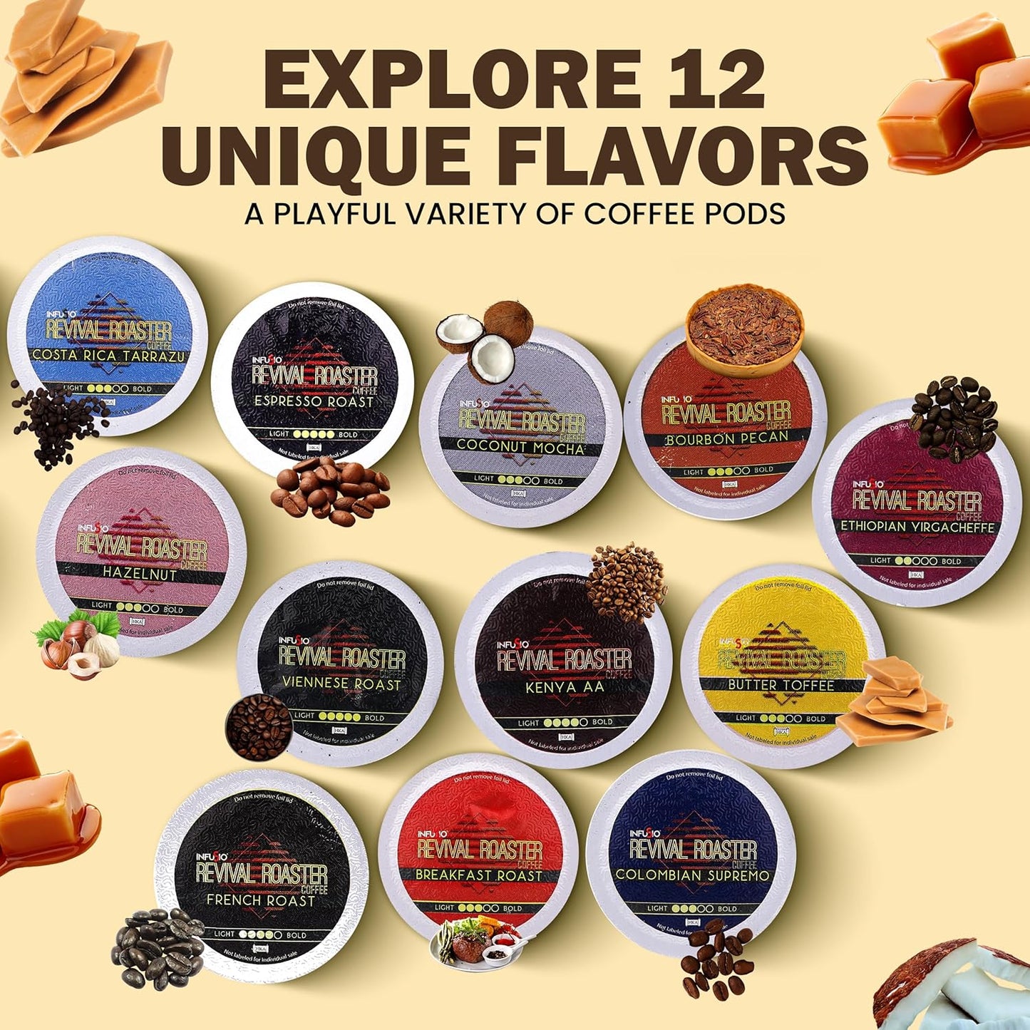 InfuSio Coffee Pods – 96 Count, Breakfast Blend (Medium Roast Coffee) Single Serve Coffee Pods for Keurig K Cup® Brewers, Compatible with Keurig 2.0 Brewers