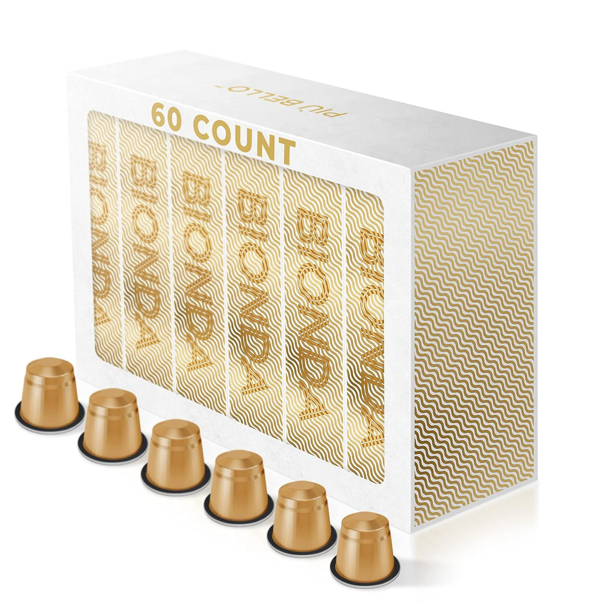 Piu Bello Bionda Espresso Coffee Pods for Nespresso Original Machines – Compatible Capsules Pack – Rich &amp; Balanced Taste – Strong Italian Espresso Flavor – Kosher Certified (60 Count, Single Flavor)