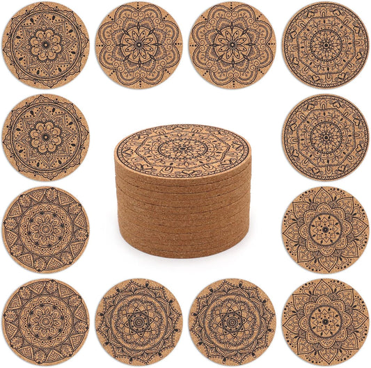 Cork Coasters for Drinks Absorbent Non Slip 12pcs 4 Inch India