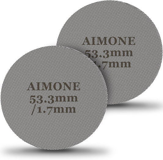 Espresso Puck Screen - Lower Shower Screen Compatible With Espresso Portafilter Filter Basket, Reusable1.7mm Thickness,150μm, 316 Stainless Steel (2, 53.3MM)