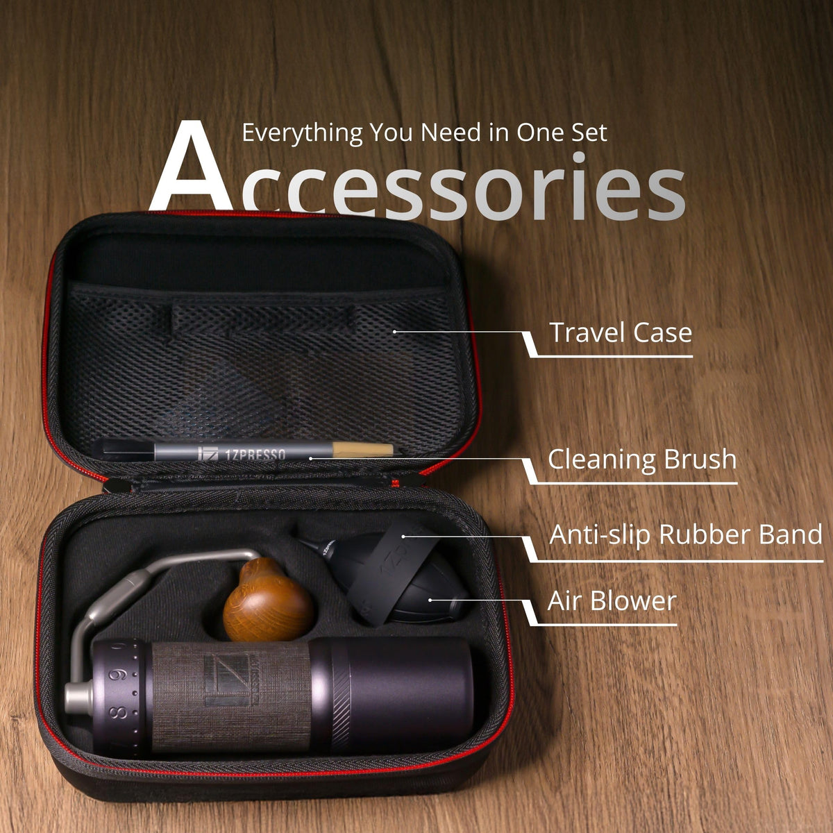 1Zpresso J-Ultra Manual Coffee Grinder Iron Gray, Conical Burr, Foldable Handle, Magnet Catch Cup Capacity 40g, Numerica