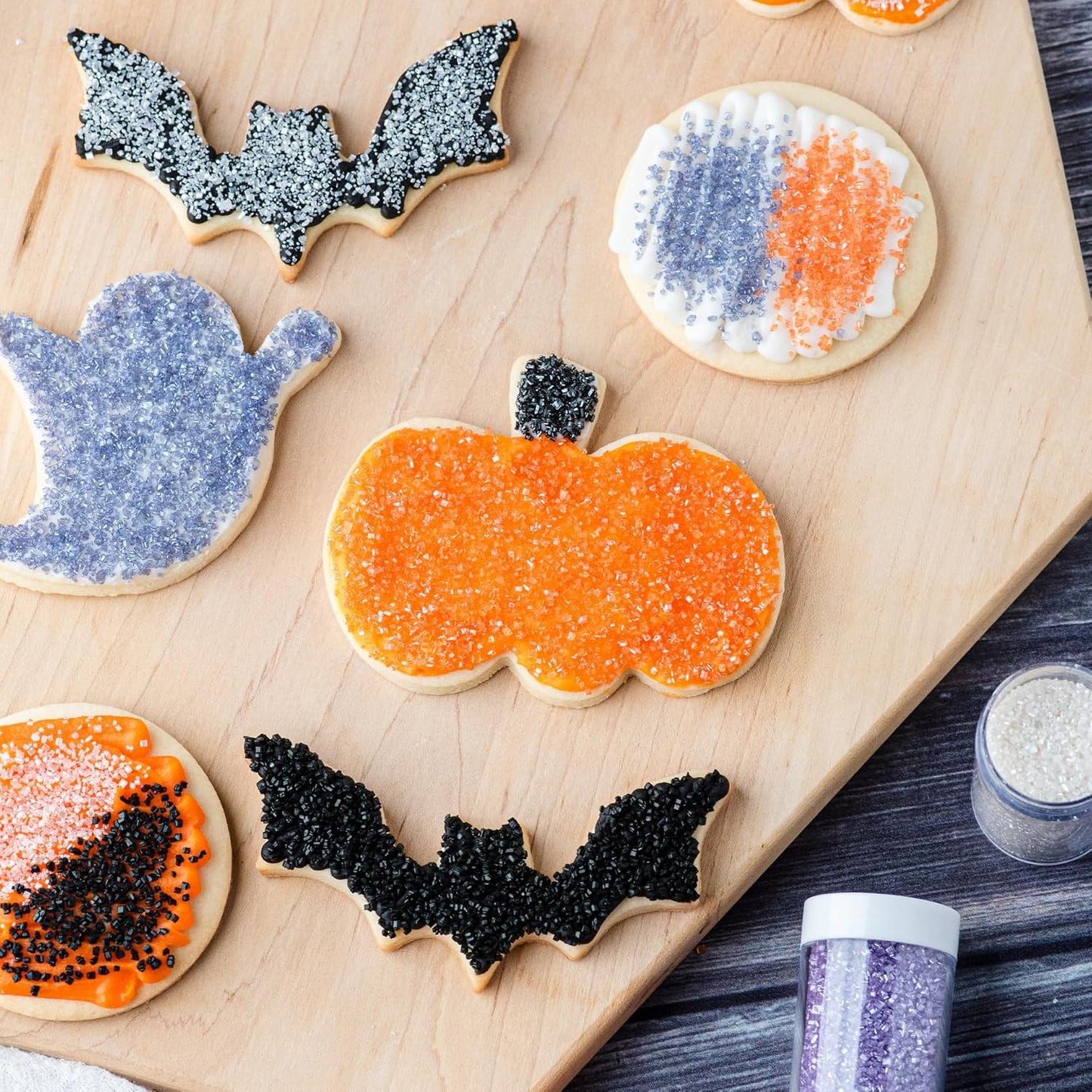 Sweets Indeed Halloween Sanding Sugar 4 Pack, Orange Black Purple White 4.52 oz