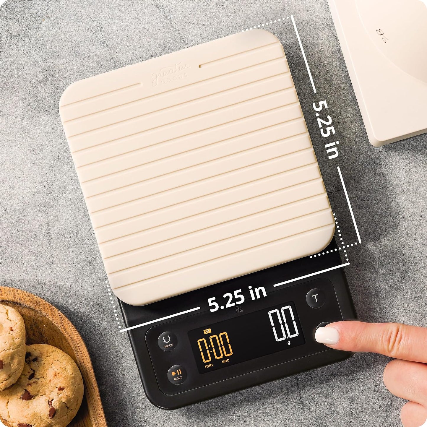 Greater Goods Coffee Scale with Timer, 0.1g Precision for Espresso &amp; Matcha