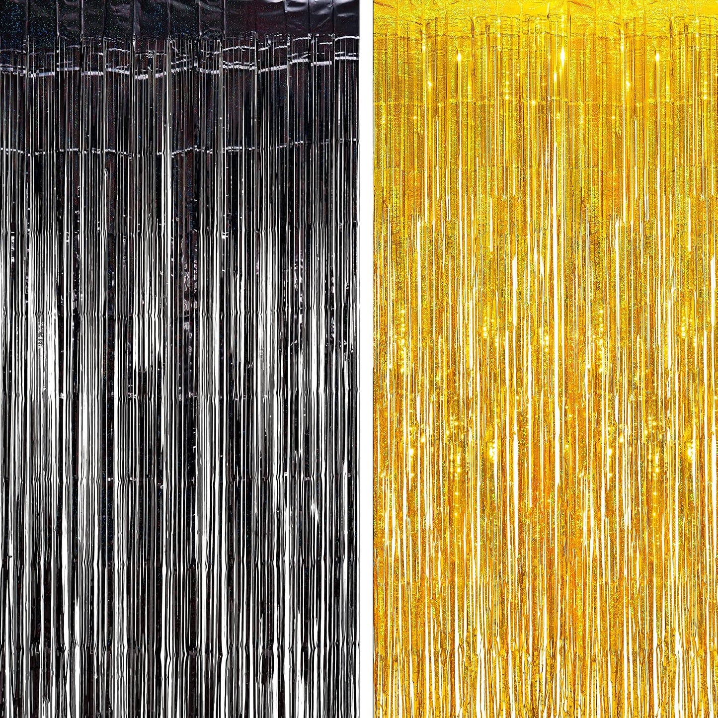 BRAVESHINE Foil Fringe Curtains | Tinsel Curtain Streamers Backdrop | 2 PCS