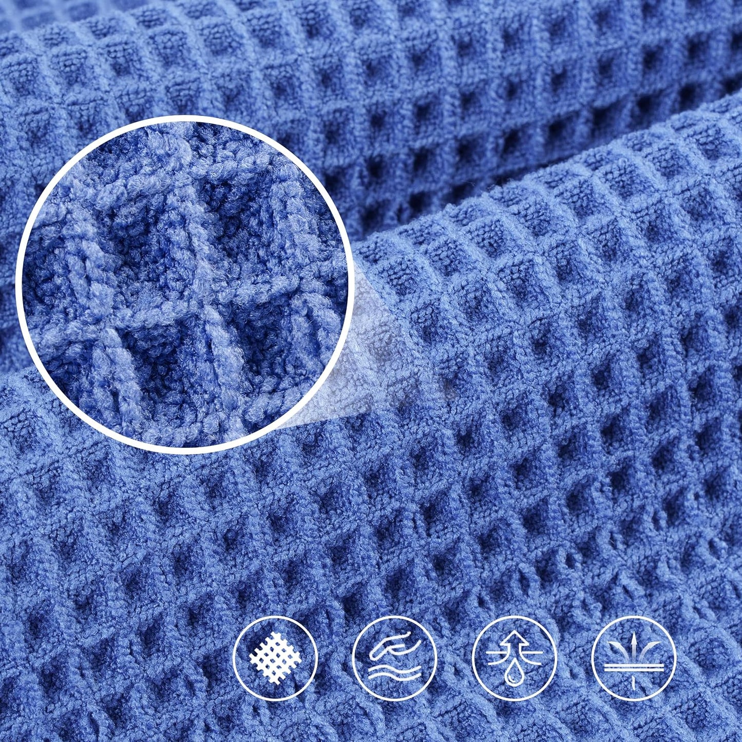 POLYTE 430 GSM Poly Blend Microfiber Quick Dry Waffle Bath Towel, 30x60 in