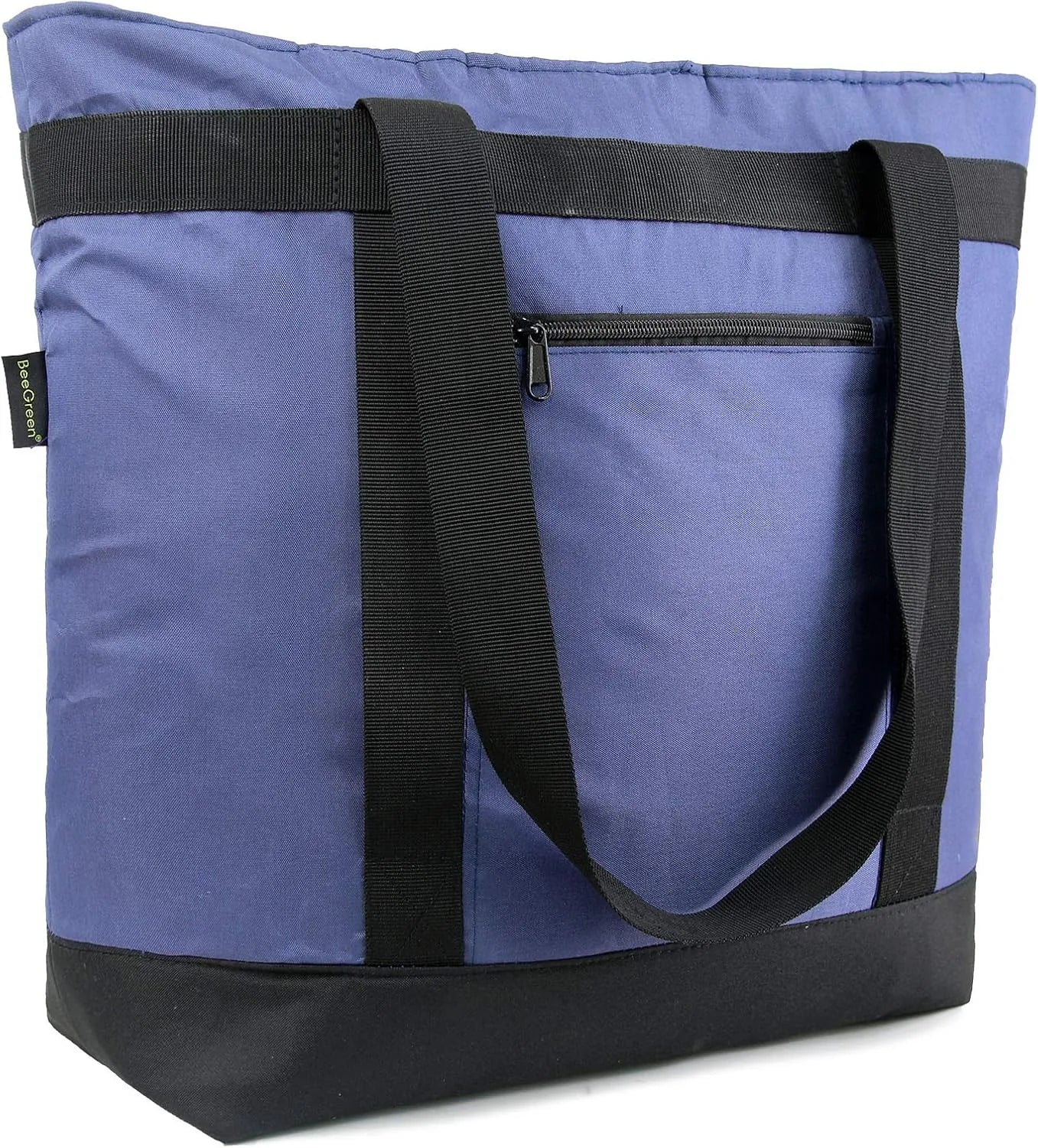 BeeGreen navy insulated cooler bag soft tote front view