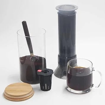 Portable camping coffee press makes 4-12 oz delicious coffee