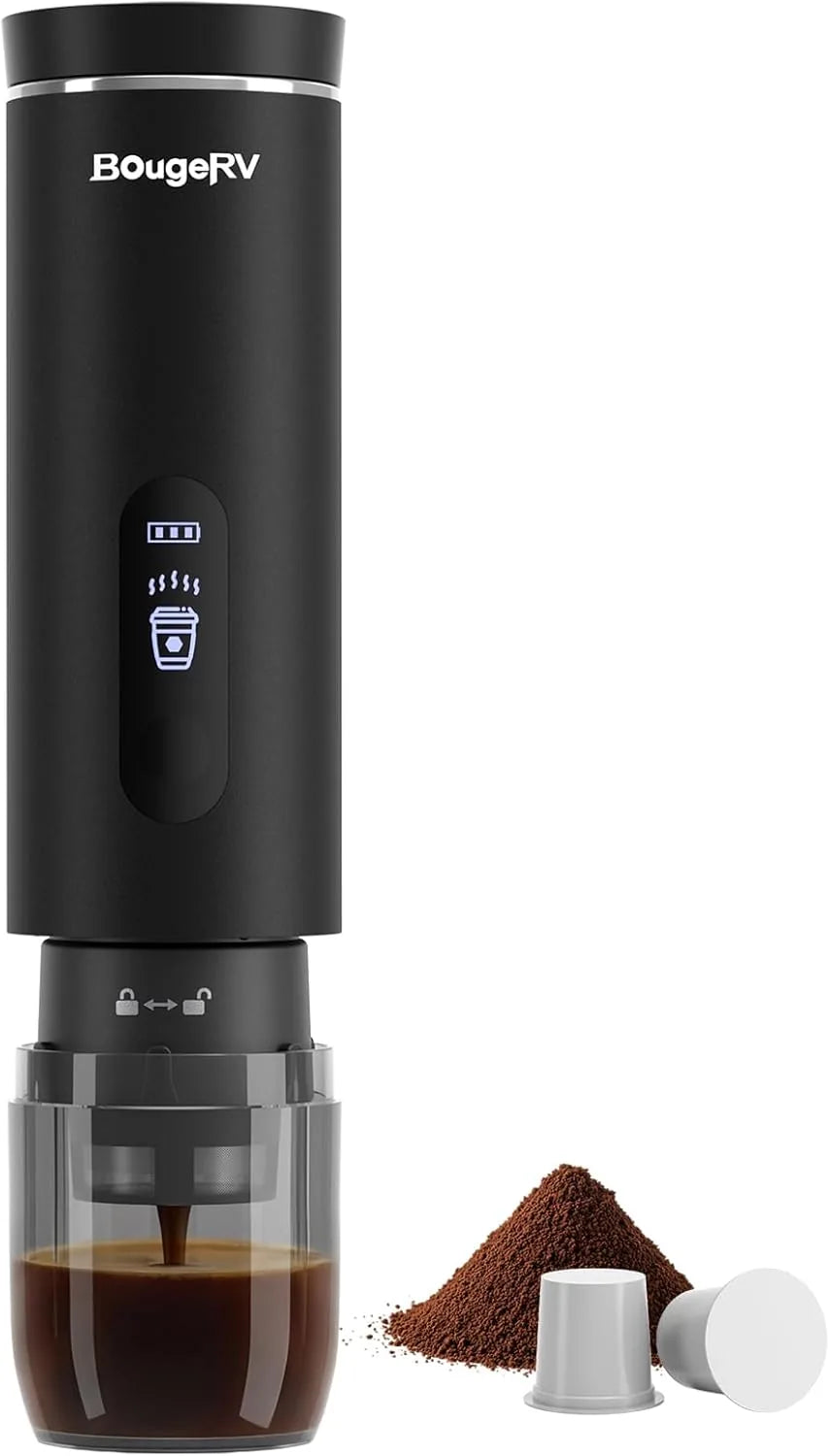 BougeRV portable drip coffee maker with USB-C charging for travel camping