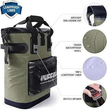 Close-up of leakproof insulation material and zipper on cooler backpack