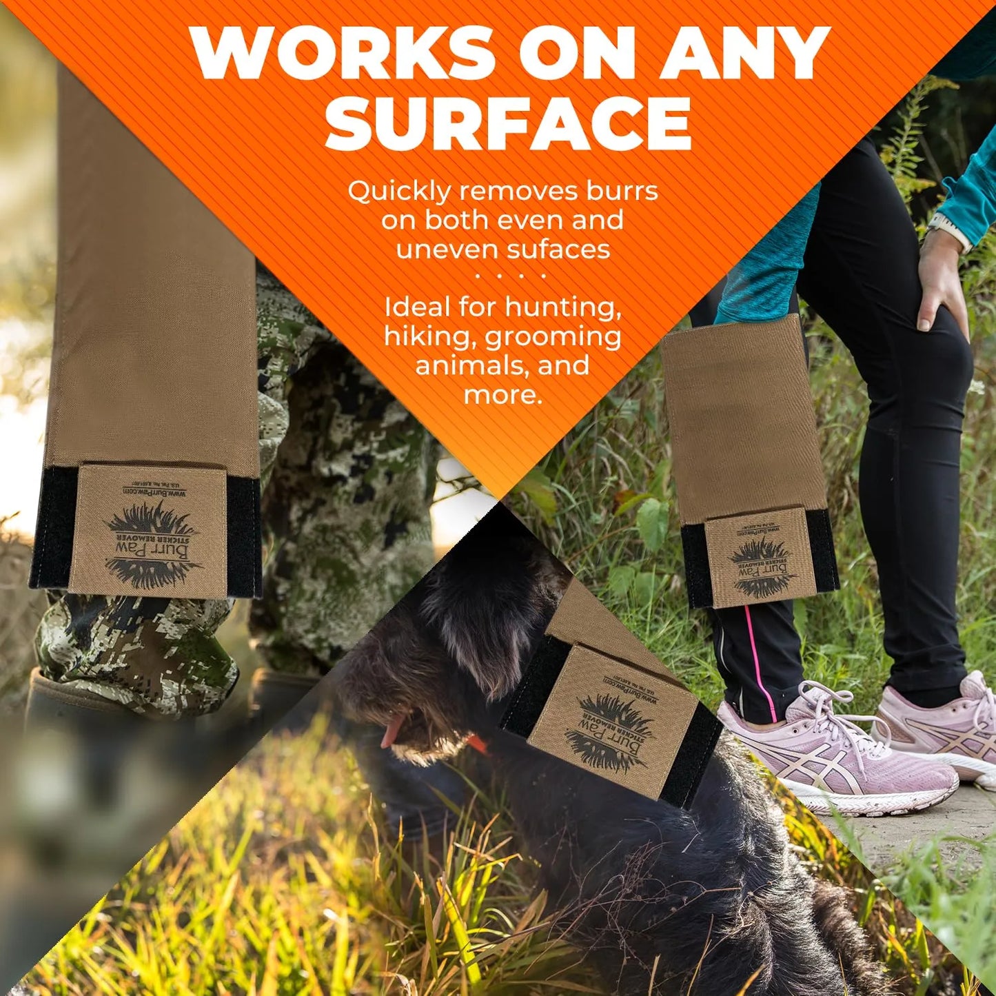 Sticky burr remover for hunting gear, clothes, and animal fur