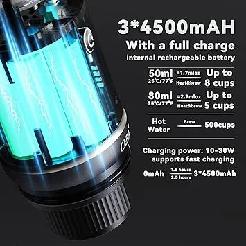 Portable coffee maker for RV and travel brewing up to 8 cups