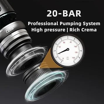 Small electric coffee maker with 20 bar pressure and capsule compatibility