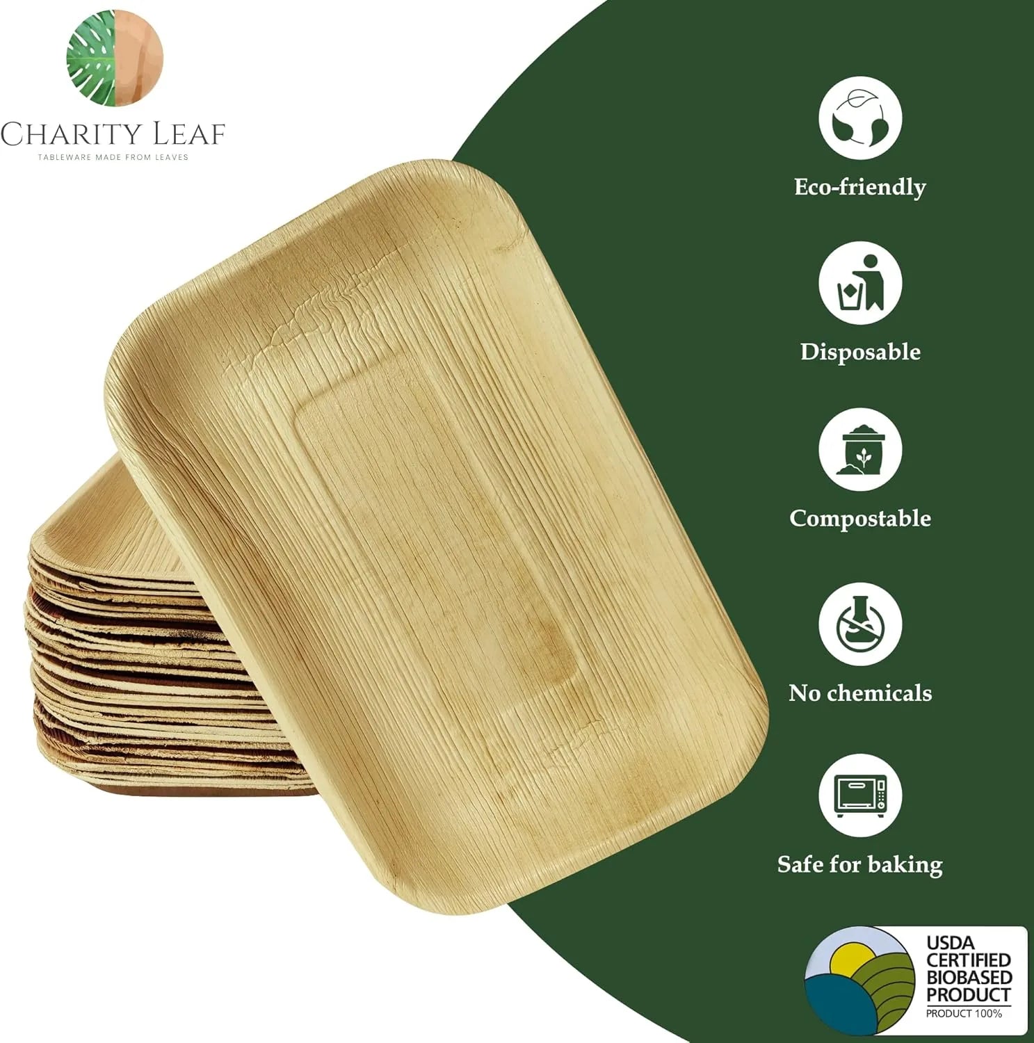 pack charity leaf disposable serving trays perfect for weddings and parties