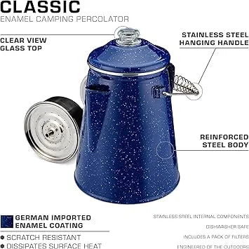 Retro percolator coffee pot COLETTI design perfect for nostalgic coffee lovers