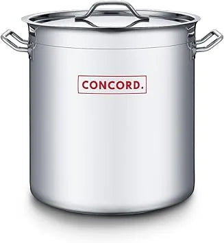 Triply bottom and reinforced rim detail on Concord stock pot cookware