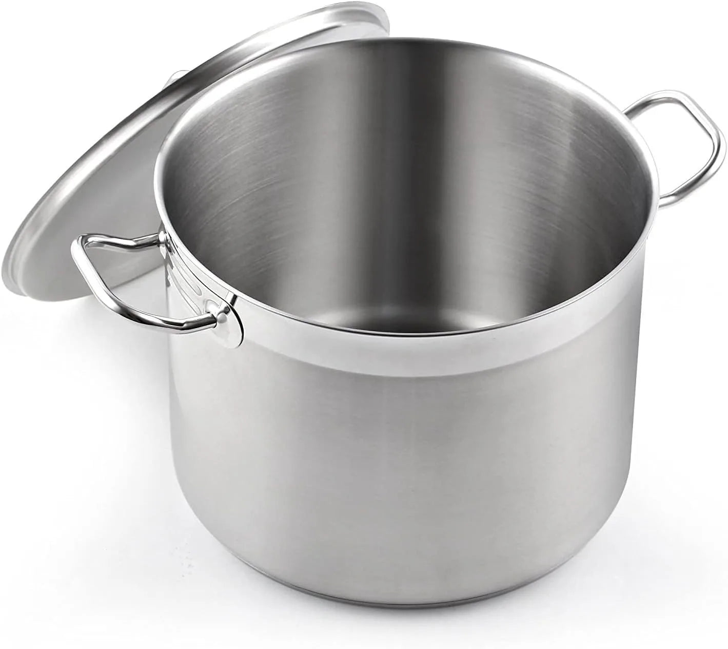 Cooks Standard 8 quart stainless steel stockpot with lid isolated white background
