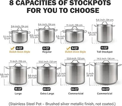 Chef using large stainless steel stockpot for boiling pasta in kitchen