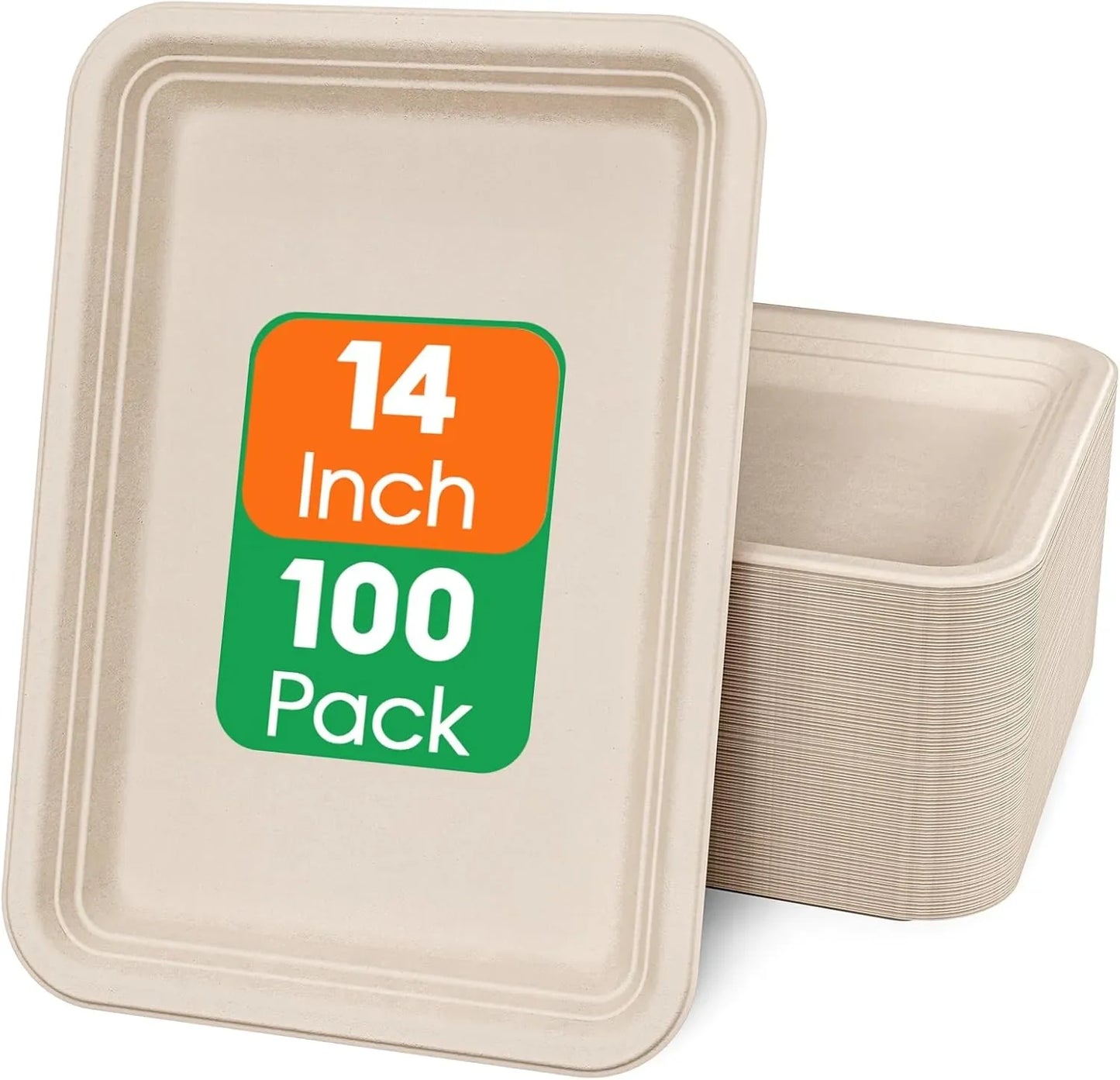 ECOLipak 100 pack 14 inch disposable crawfish trays nature design
