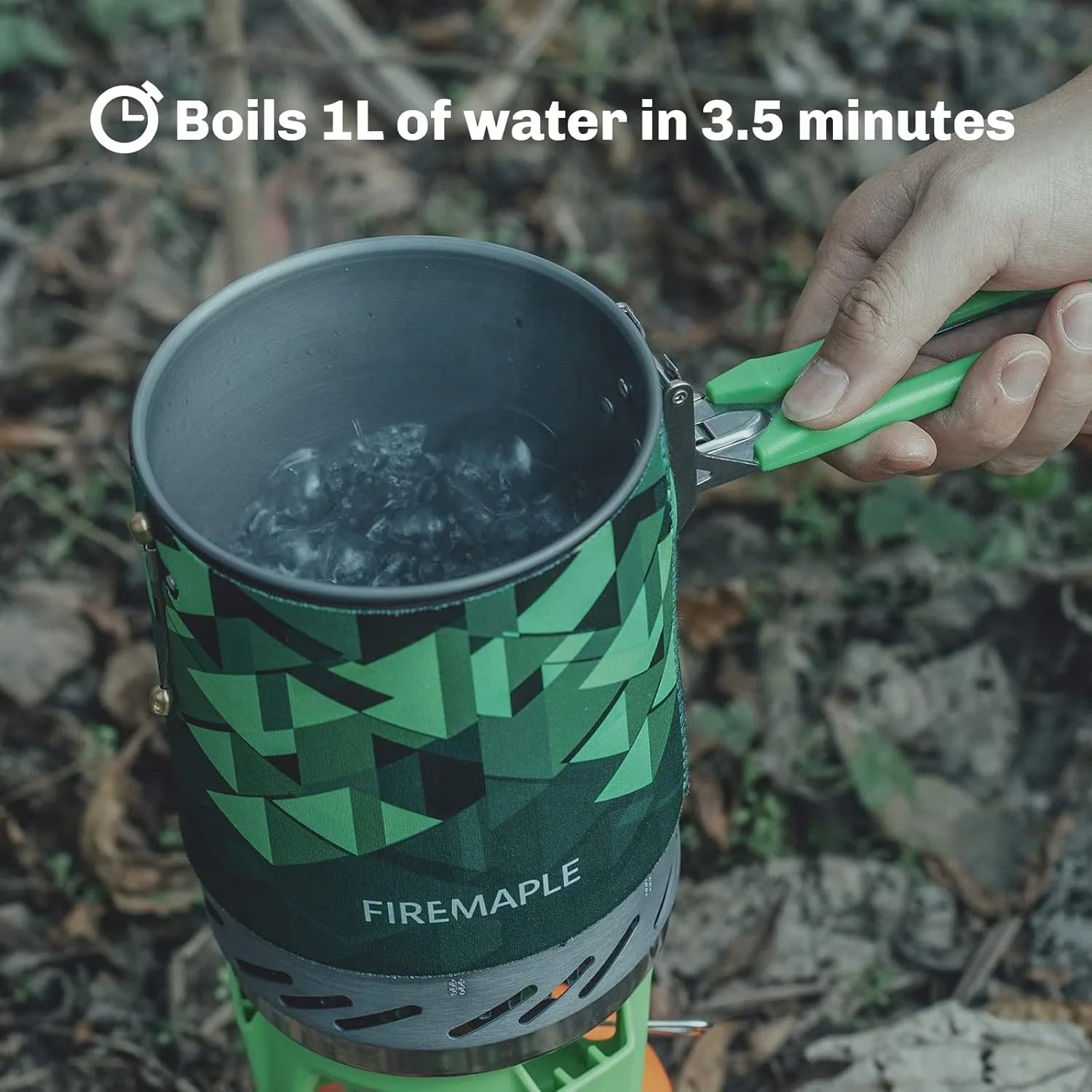 Complete backpacking cooking system with propane stove burner perfect for outdoor enthusiasts