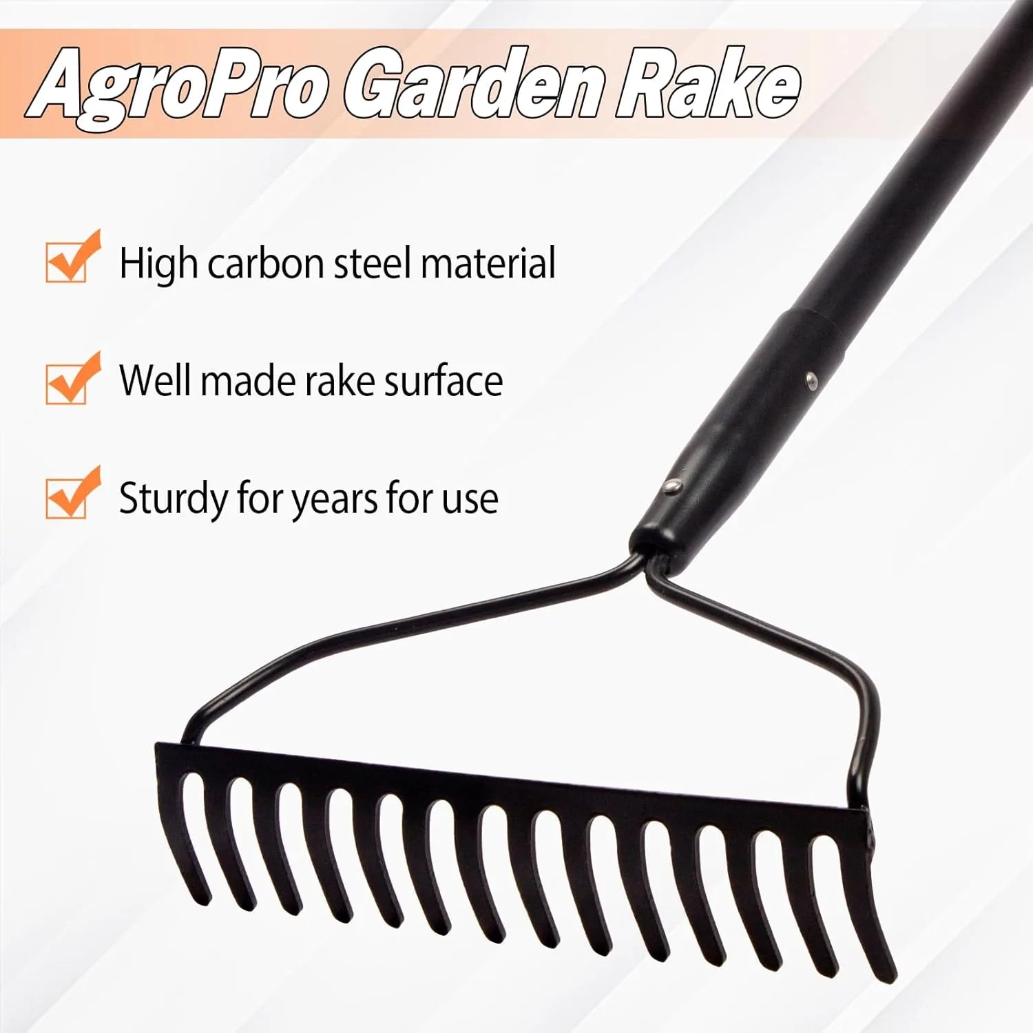 tine metal rake for lawn care and garden maintenance