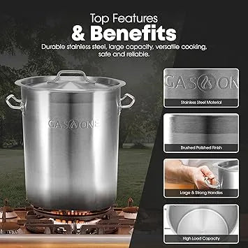 quart stockpot with lid shown next to standard pot for size comparison