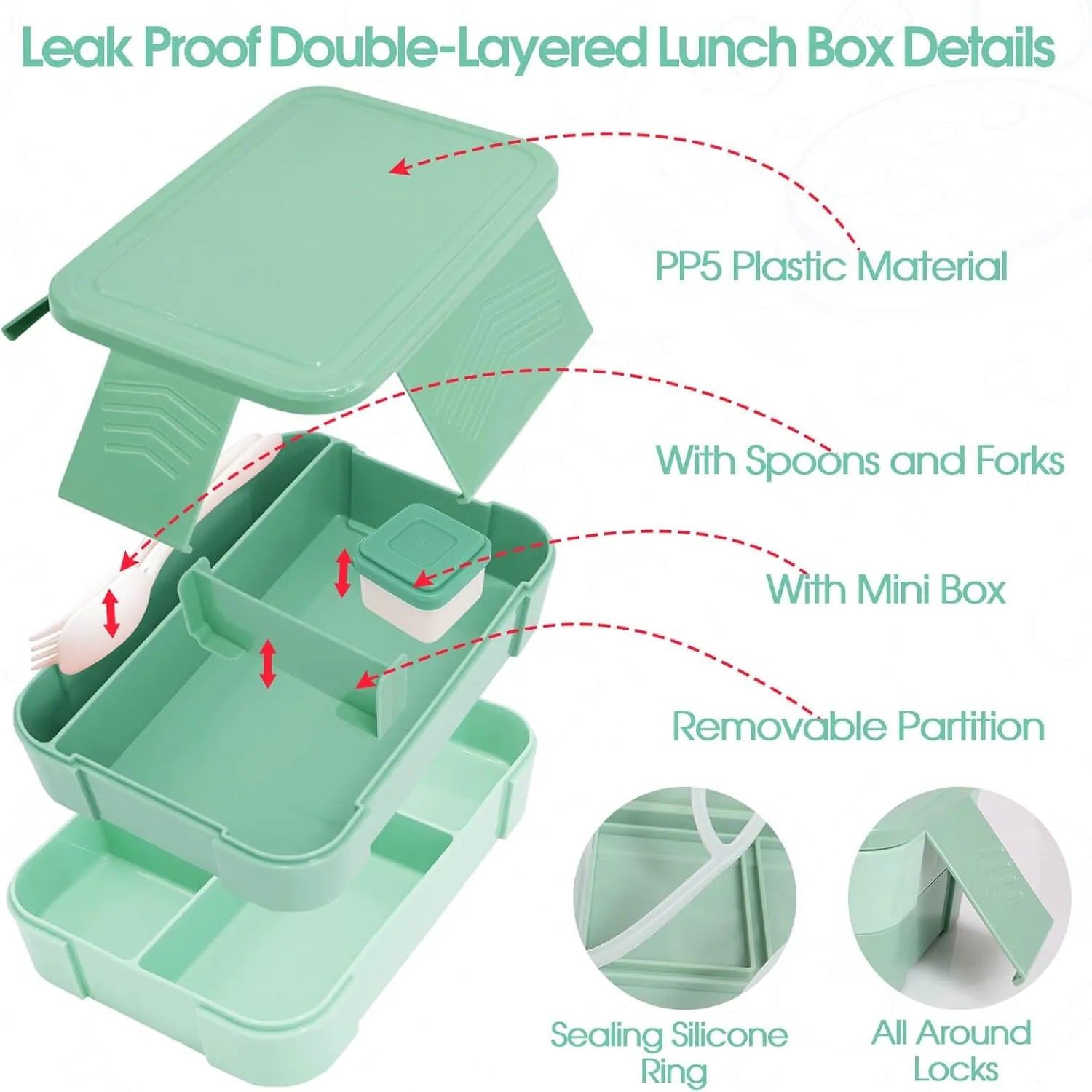 Kids thermal lunch box adjustable strap multiple compartments picnic school travel