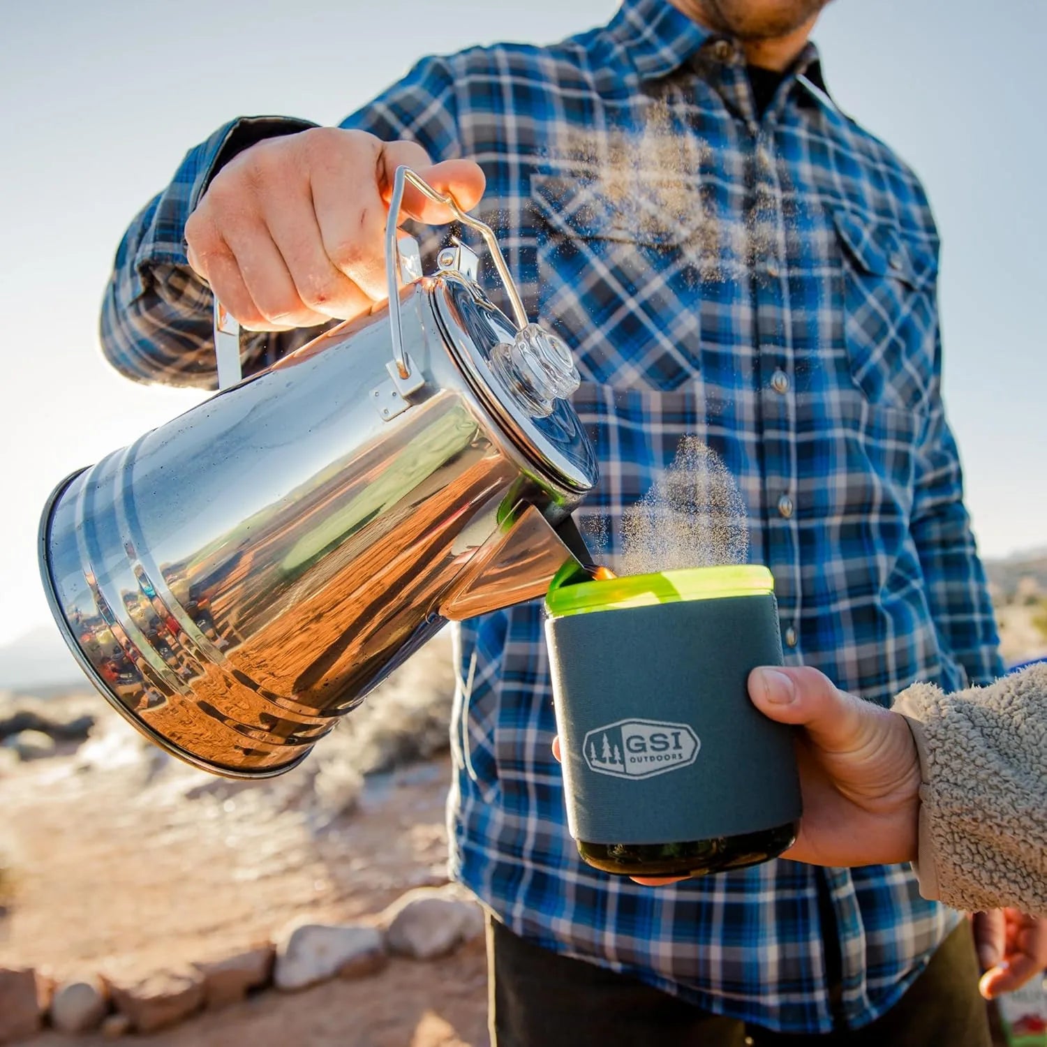 GSI Outdoors percolator coffee maker perfect for outdoor group camping adventures