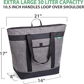Family using insulated grocery bag for beach picnic outdoor meal
