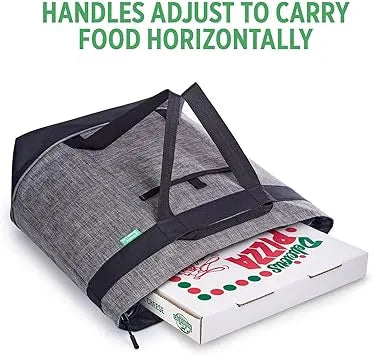 Zipper and handle detail of collapsible food delivery insulated bag