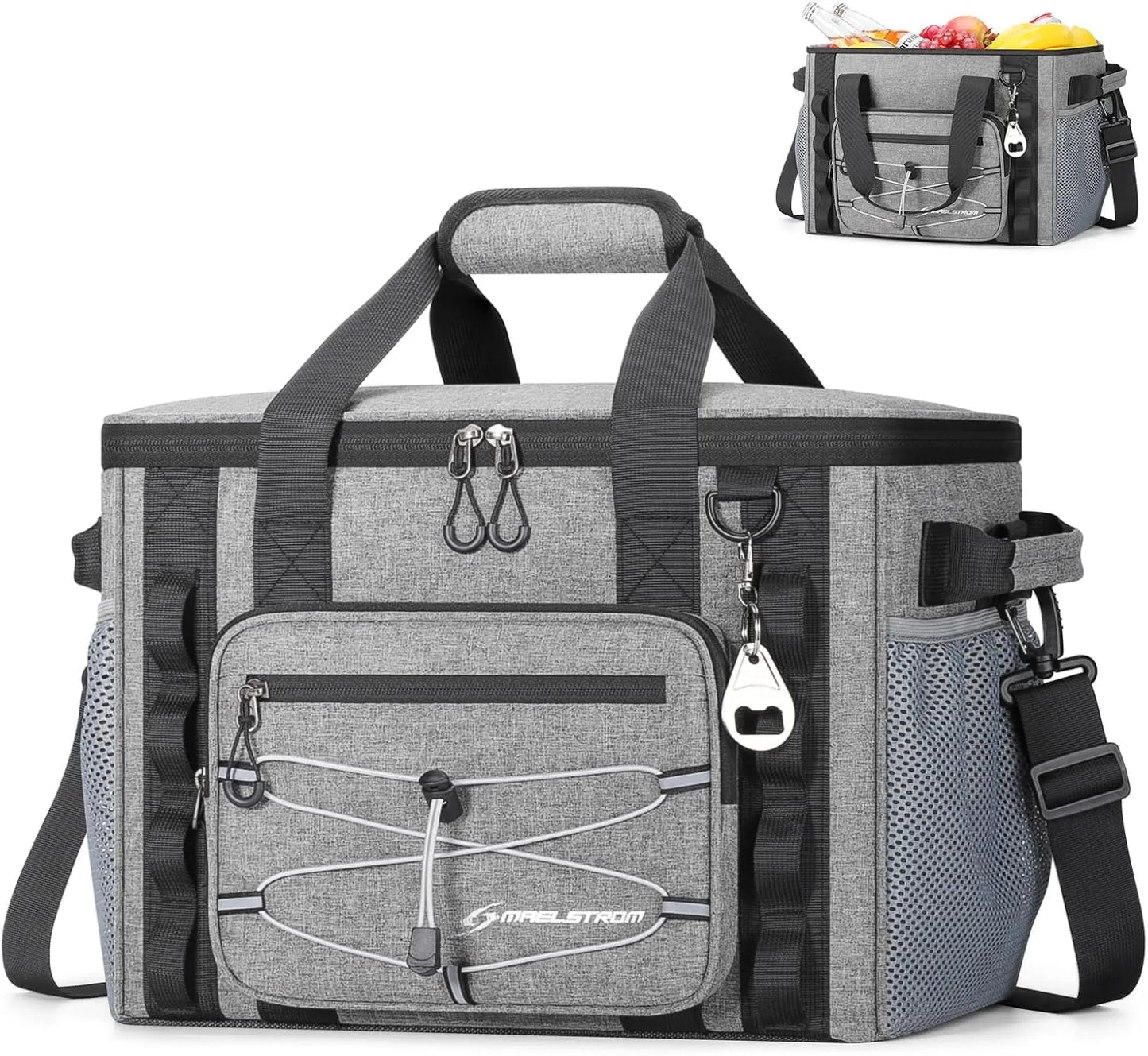 Maelstrom soft sided cooler bag in navy blue shown against white background