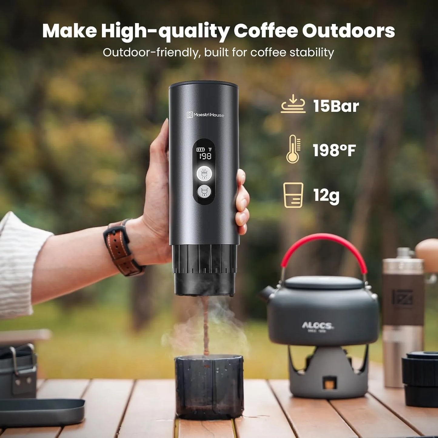 Maestri House coffee maker for NS capsules and ground coffee brewing