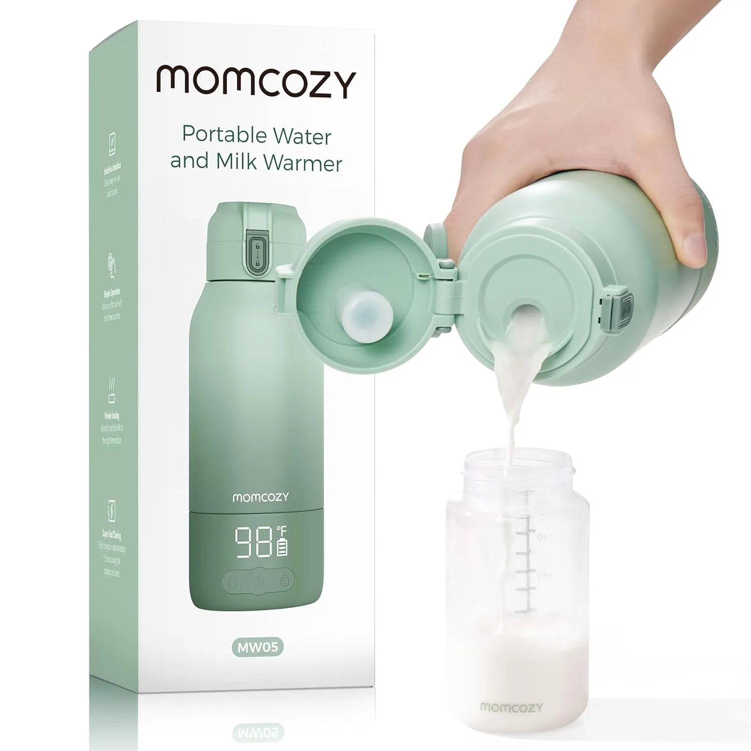 Momcozy portable milk warmer with dual heating modes for travel