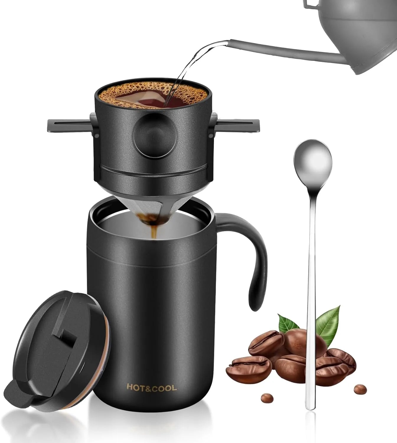 OARSE 16oz camping coffee maker pour over set for outdoor brewing