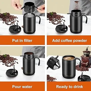 Camping coffee maker 16oz capacity pour over set for travelers