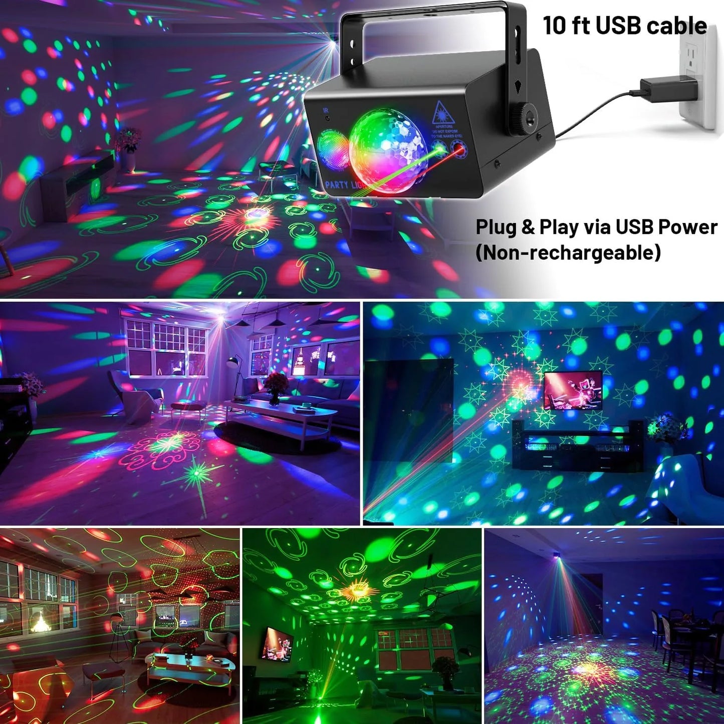 Colorful DJ stage strobe lights for Christmas and holiday celebrations
